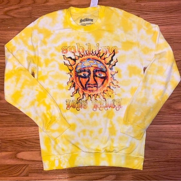 Other - Yellow tie dye Sublime Long Beach Sweatshirt